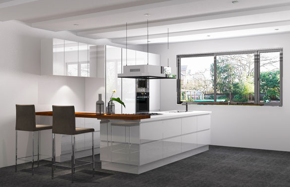 White Modern Kitchen Cabinet