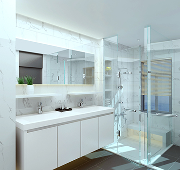 Custom White Bathroom Vanity Design