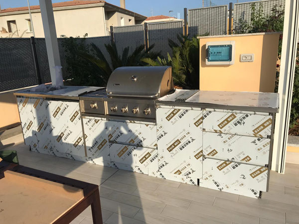 Outdoor Stainless Steel Kitchen Cabinet, Case From Sardegna, Italy