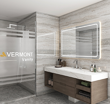 Custom Wood Veneer Bathroom Vanity Design