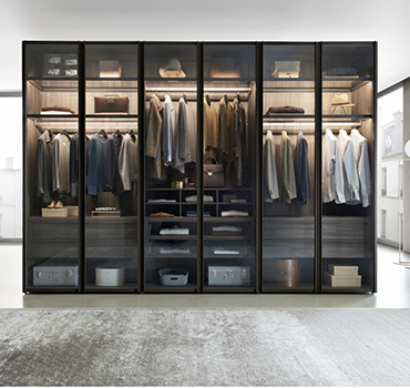 Custom Aluminium Glass Wardrobe Design