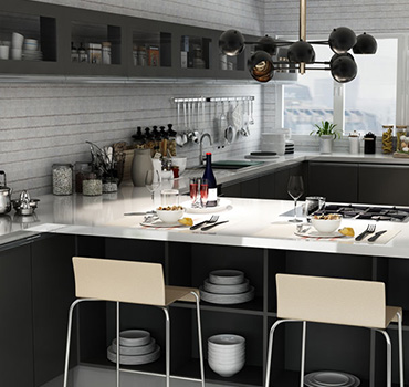 Custom Black Kitchen Pantry Cabinet Design