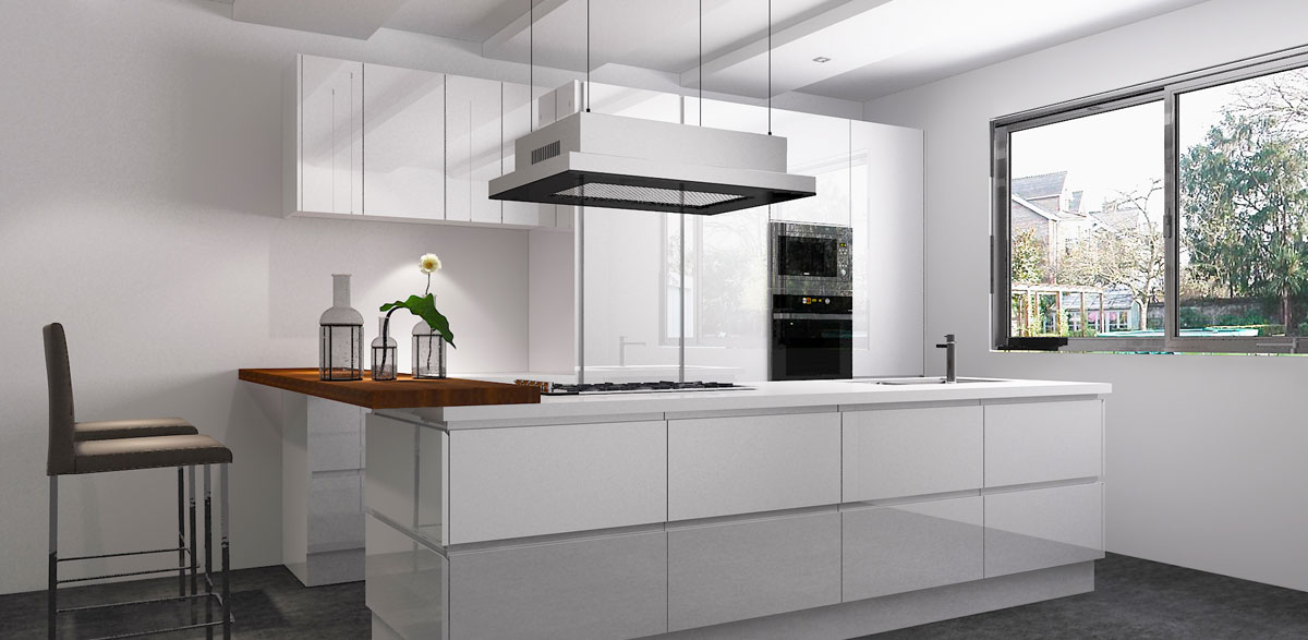 modern all white kitchen