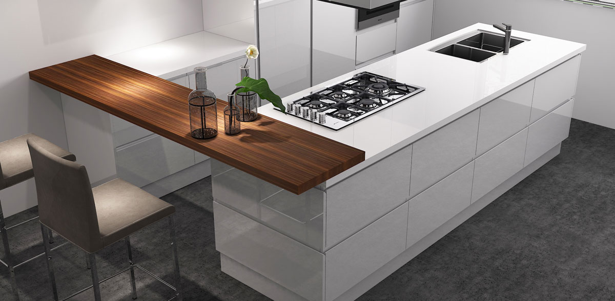 modern white gloss kitchen