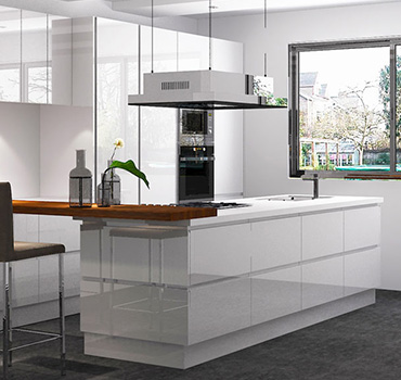 Custom Tall White Kitchen Cabinets Design