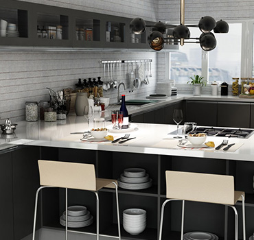 Custom Black Shaker Kitchen Cabinets Design
