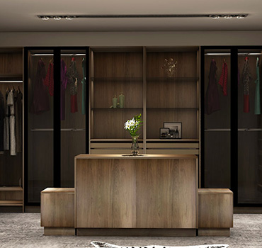 Custom Dark Wood Wardrobe Design