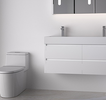 Custom White Bathroom Cabinet with Sink Design
