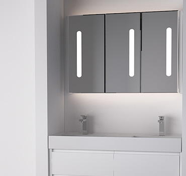 Custom White Bathroom Vanity with Top Design