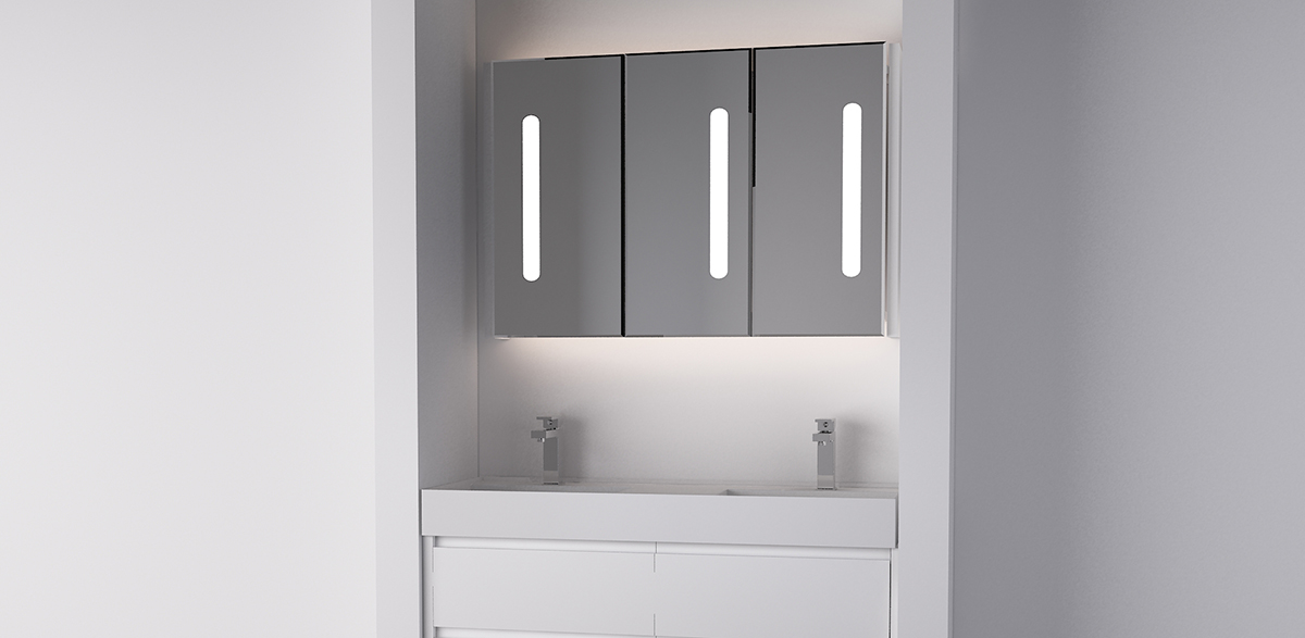 white vanity unit