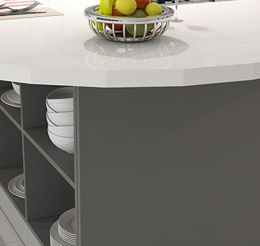 Custom Grey Gloss Kitchen Cabinets Design