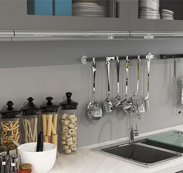 Custom Grey Kitchen Pantry Cabinet Design