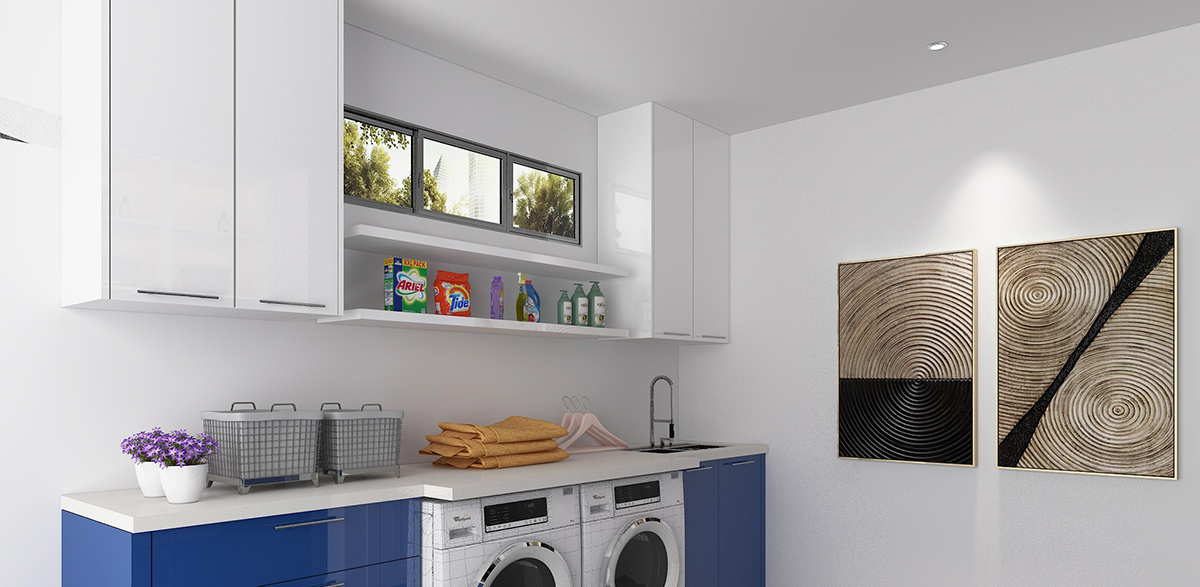 modern laundry cabinet