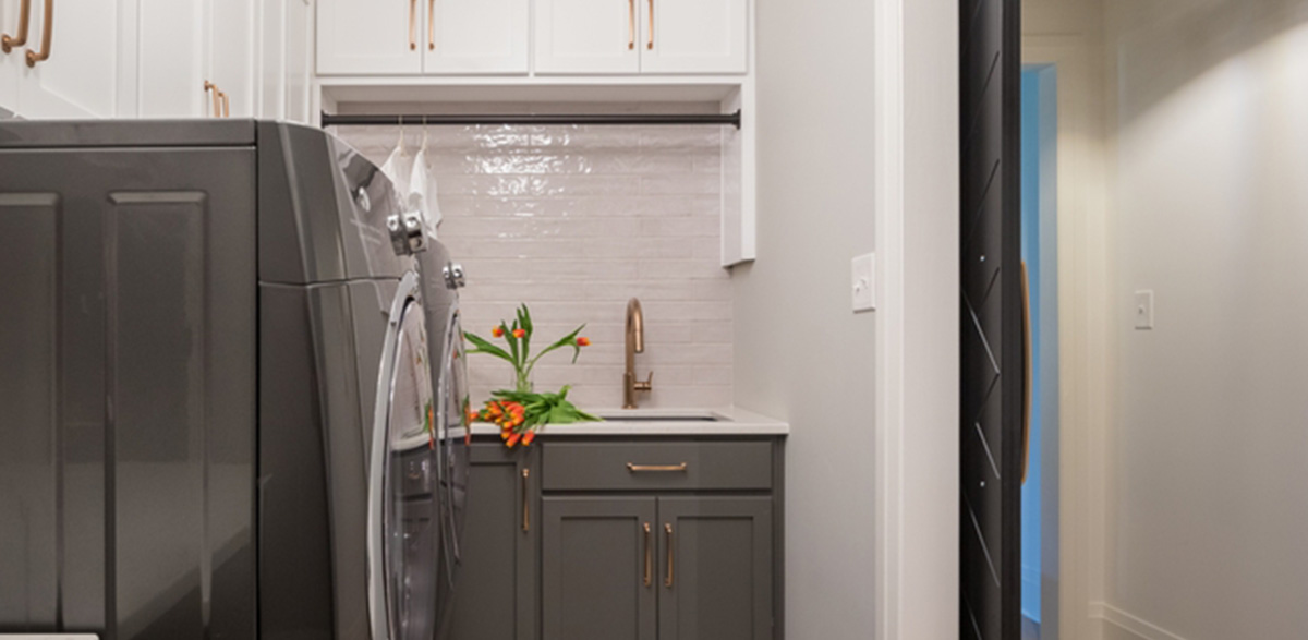 black laundry sink cabinet