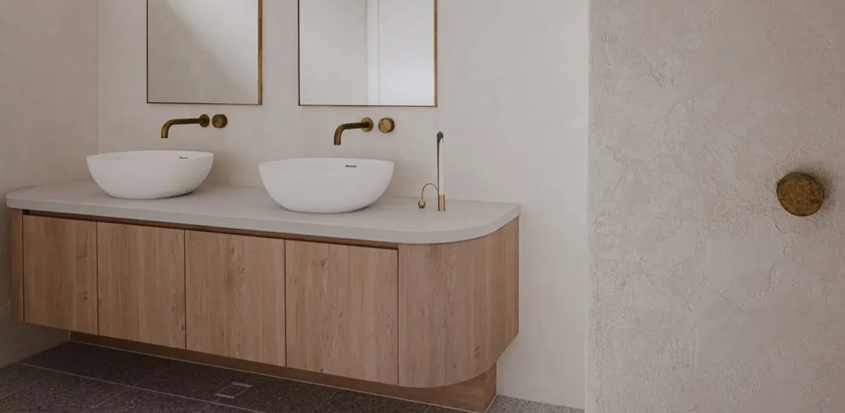 light brown bathroom vanity