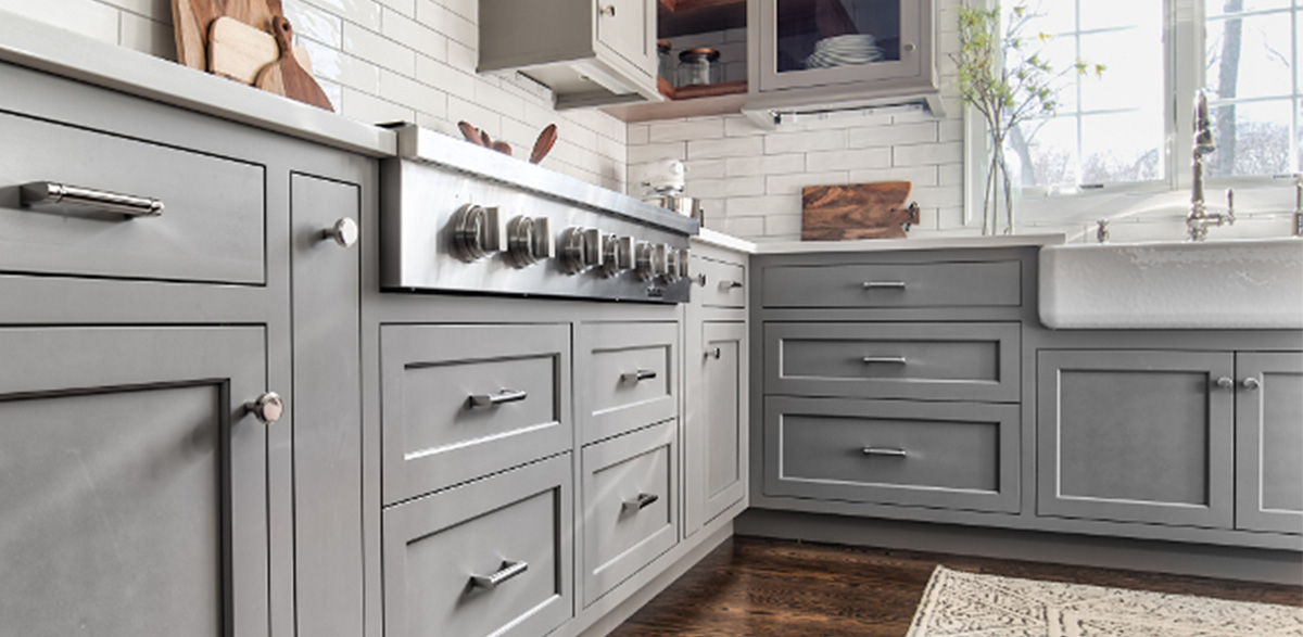 light gray shaker kitchen cabinets