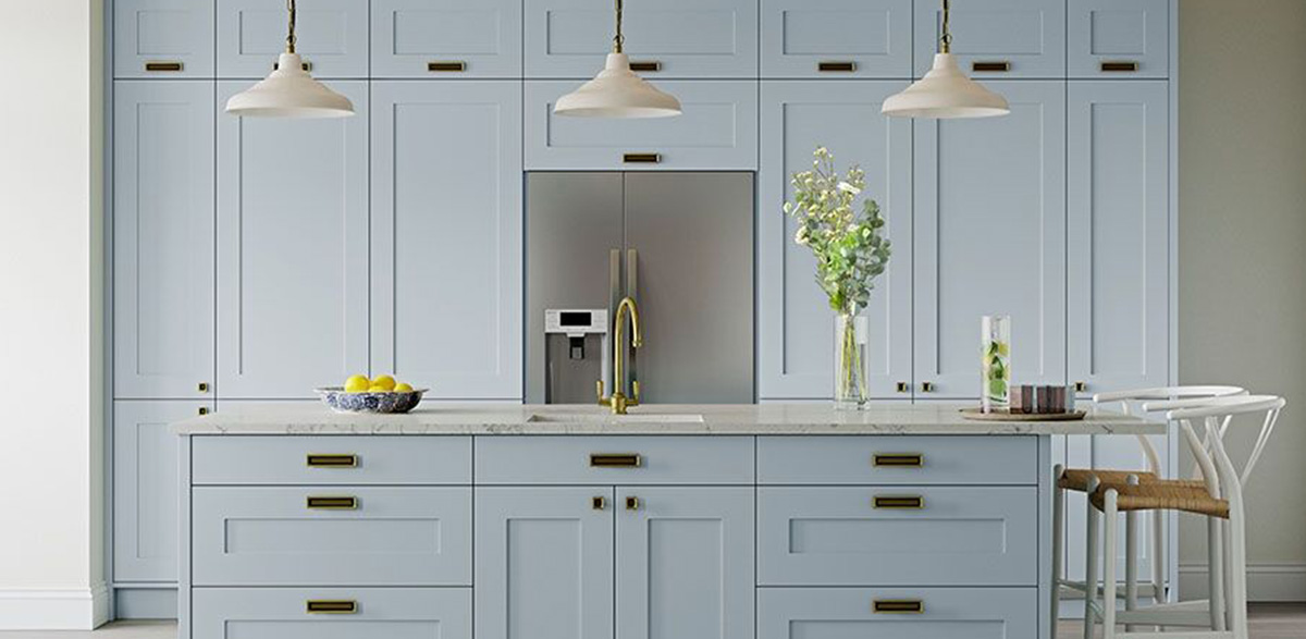 navy painted kitchen