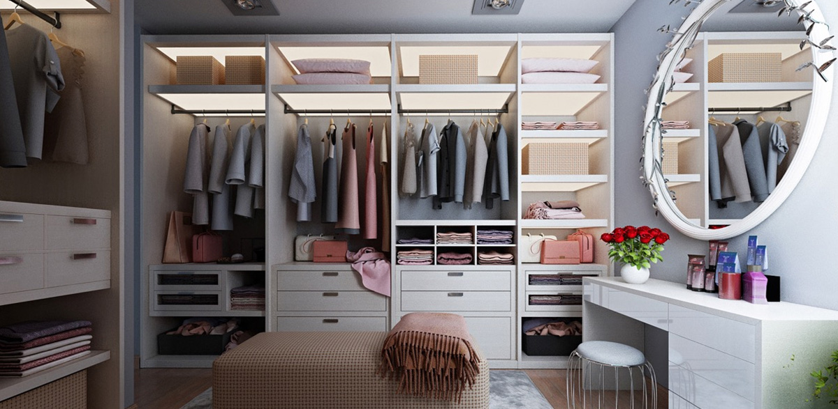 white gloss wardrobe with led lights