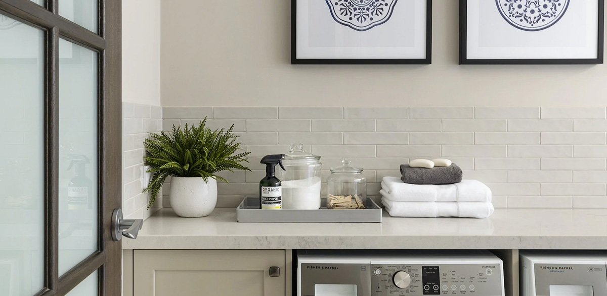 white shaker laundry cabinets