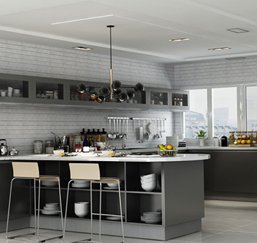 Custom Wolf Grey Kitchen Cabinets Design