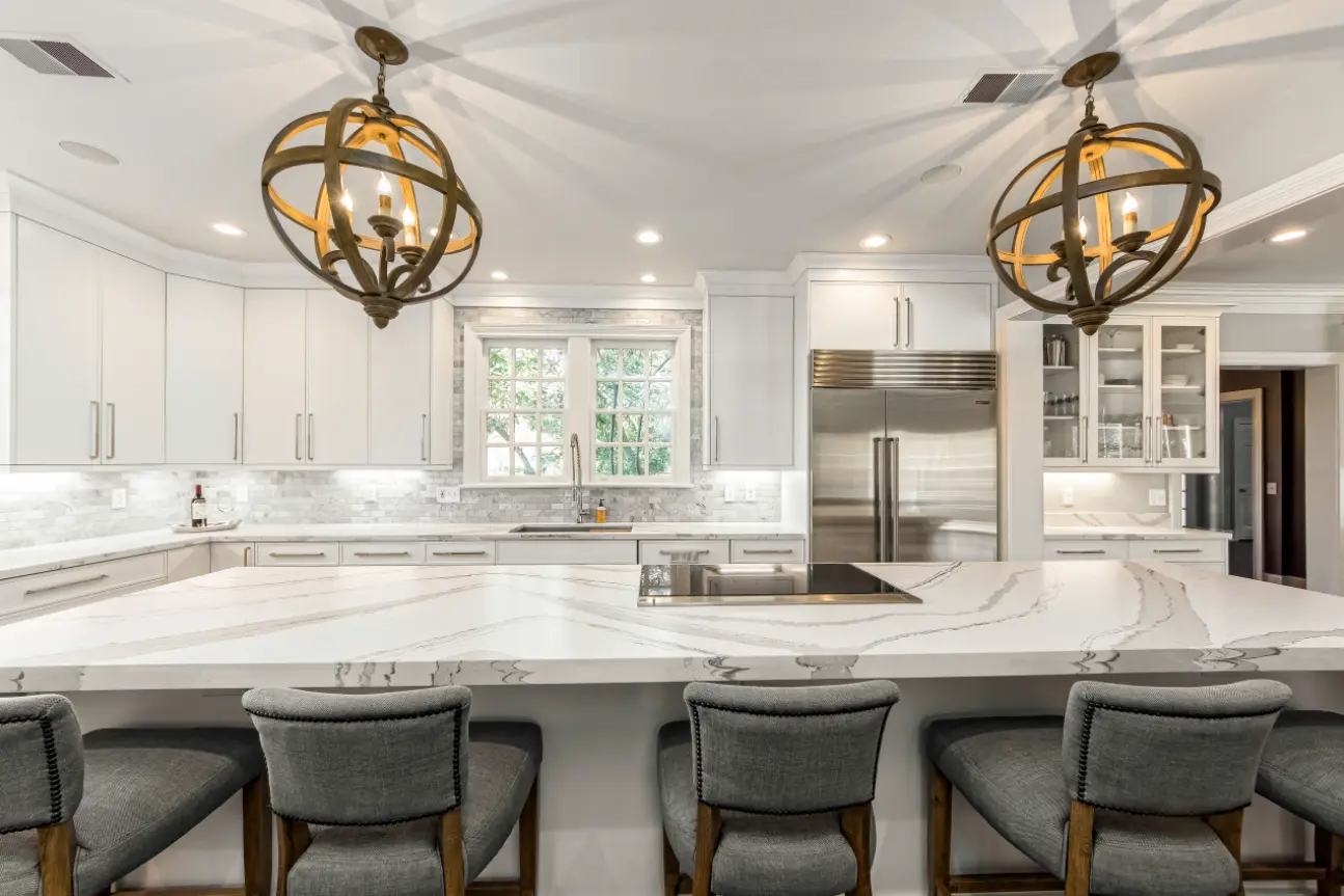 Matte white cabinets