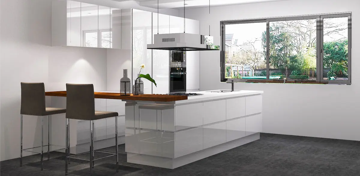 white modern kitchen cabinet