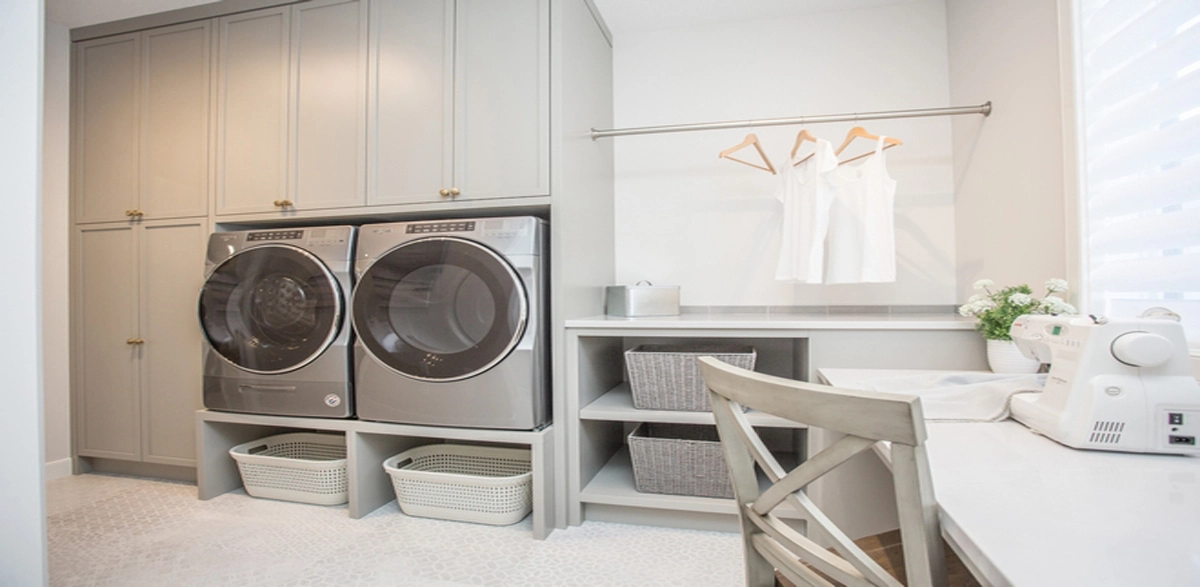 wood laundry cabinet