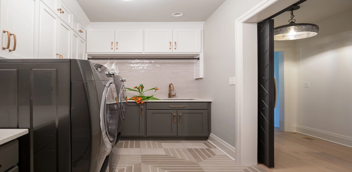 wooden laundry cupboard